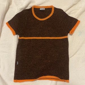 Black and Orange Vintage Moschino knit top.